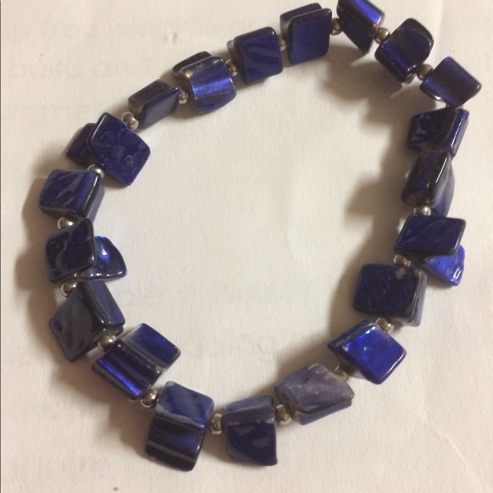 Blue beaded bracelet